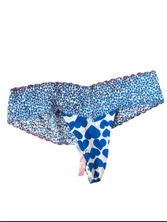PINK Victoria's Secret Other - Victoria’s Secret PINK Blue Heart Lace Thong Panty XS NWT
